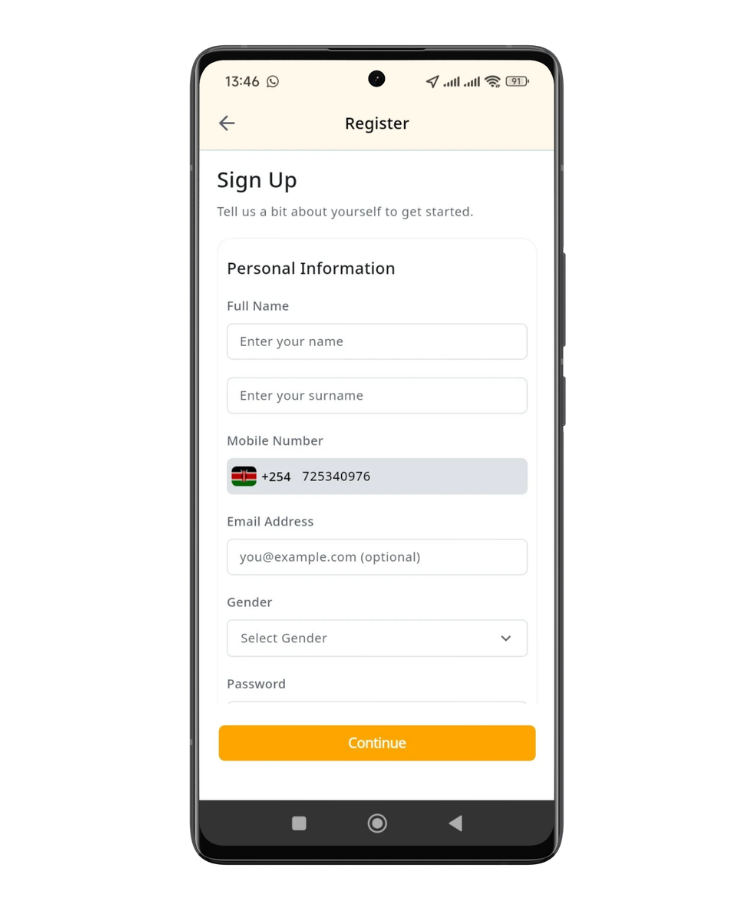 Sote driver document upload app screen